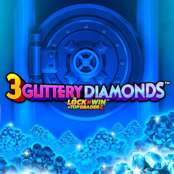 Official Slots logo: 3 Glittery Diamonds by PearFiction Studios at X3bet casino